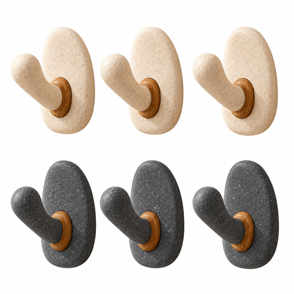 melzqaro™ Sculptural Stone-Look Wall Hook Set — image 5