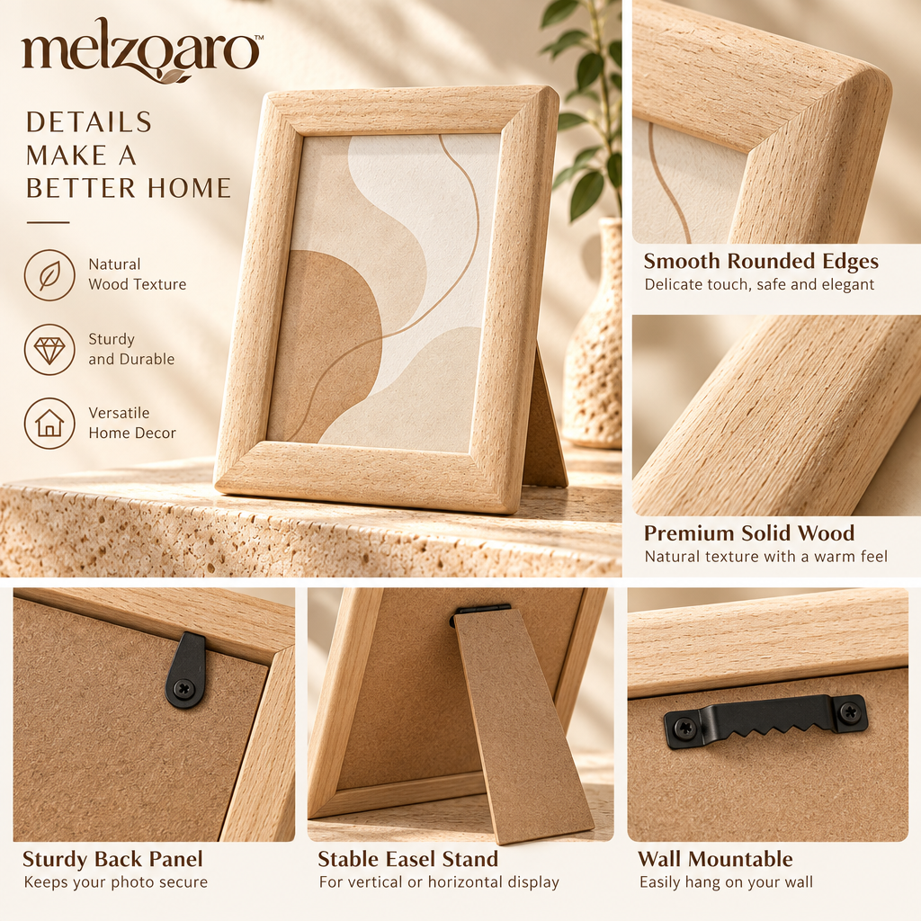melzqaro™ Textured Neutral Decorative Picture Frame — image 4