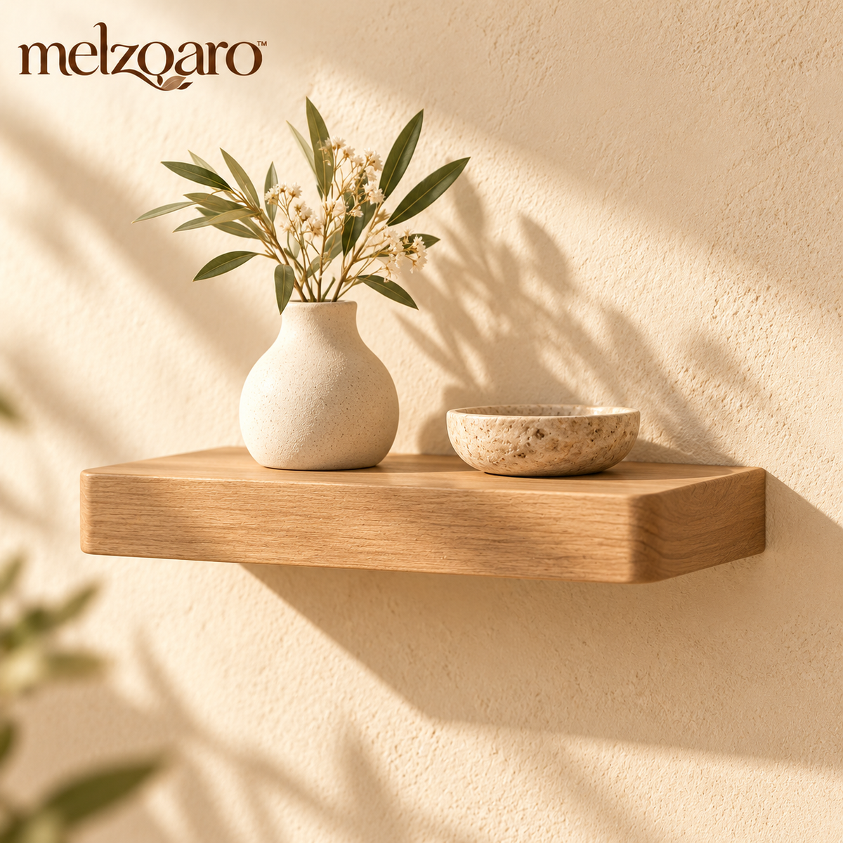 melzqaro™ Small Light Wood Floating Display Shelf — image 1