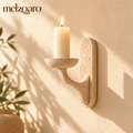 melzqaro™ Travertine-Look Wall Candle Sconce — image 1