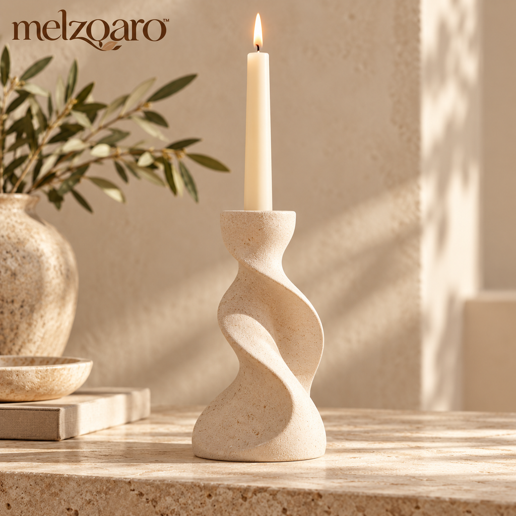 melzqaro™ Twisted Sculptural Taper Candle Holder — image 1