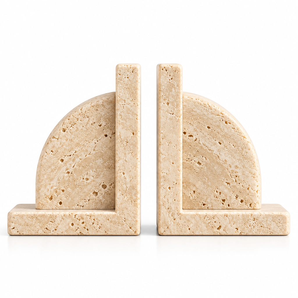 melzqaro™ Arched Stone-Look Bookend Set — image 3
