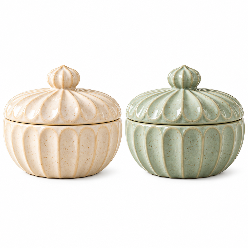 melzqaro™ Fluted Ceramic Decorative Box — image 2